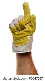 Strong Worker Hand Glove Finger Pointing Up