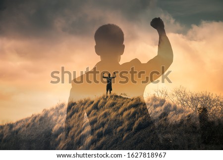 Strong young man feeling determined. People winning, achieving goals concept.  Foto stock © 