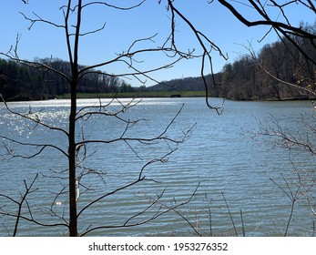 Strouds Run State Park, Dow Lake. View From Lakeview Trail. 