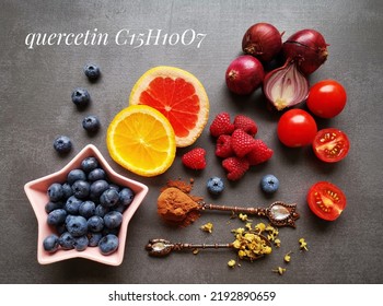 Structural Chemical Formula Quercetin Molecule Fresh Stock Photo ...