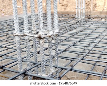 Structural Steel Bars Weave Together.