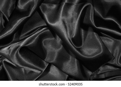 Structure Of A Black Satin Close Up