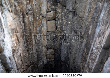 The structure of double-dome corridor constructed with stone masonry ceiling view