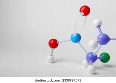 Structure of molecule on white background, closeup. Chemical model - Powered by Shutterstock