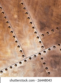 Structure of old metal with rivets