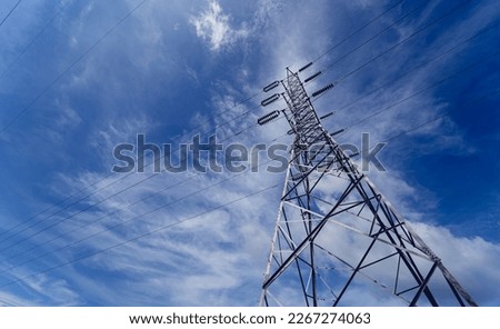 Structure pattern view of high voltage pole power transmission tower