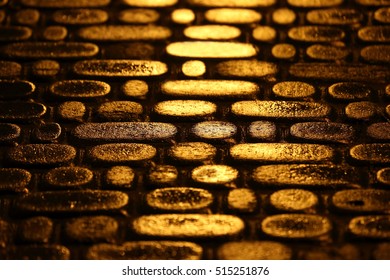 structure of road pavement in the night the reflection of the lights