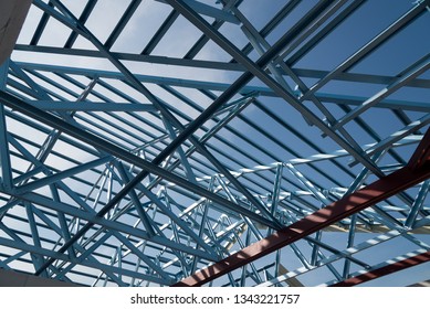 Structure Steel Roof Frame Construction Prefabricated Stock Photo (Edit ...