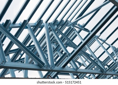 Structure Steel Roof Frame Building Construction Stock Photo 529418287 ...