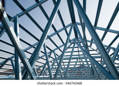 Structure Steel Roof Frame Building Construction Stock Photo 529418275 ...