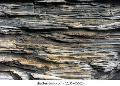 Structure Of Textured Basalt Layers On The Coast Of Iceland