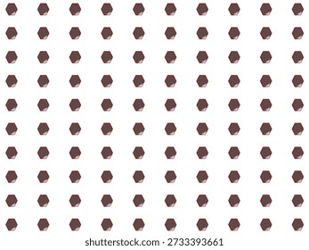 A structured grid of brown hexagons with red glowing edges on a white backdrop.