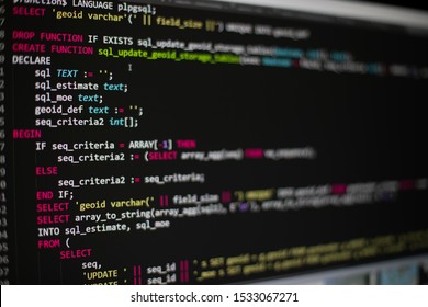 Structured Sql Code On Monitor