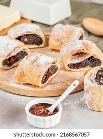 Strudel (pastry) With Poppy Seeds And Cherries