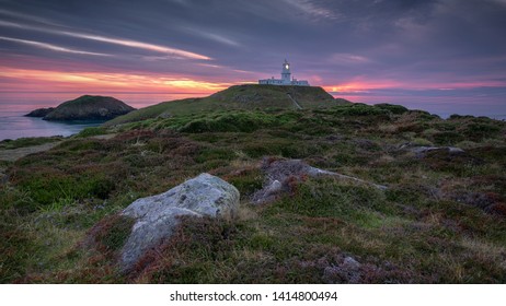 Strumblehead Lighthouse At Sunset, Pembrokeshire