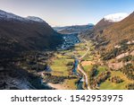 Stryn Norway With a Winding River Slicing Through The Beautiful Valley