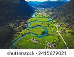 Stryn River in Norway from above - Drone photography