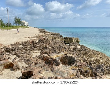 Stuart, FL/USA-7/10/20: The Rocky And Sandy Beach Outside Of  Gilbert's Bar House Of Refuge In Stuart, FL.