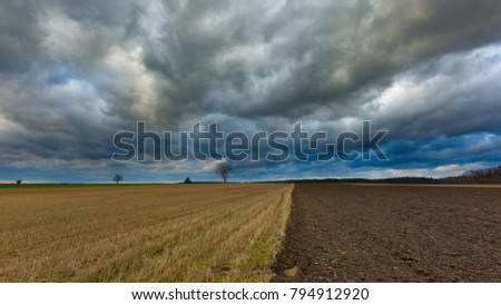 Similar – Image, Stock Photo stubble field Landscape