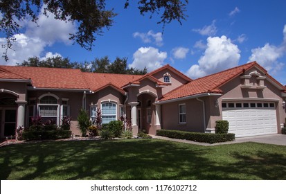 stucco house colors with red tile roof