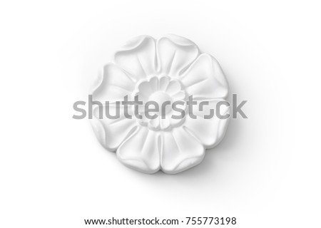 stucco moulding flower from gypsum, whitre wall