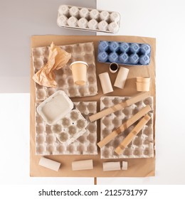 A Stuck Of Recycled Materials For Art, Cardboard Tubes