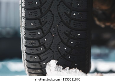 Studded Snow Tires. Winter Tires. 