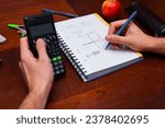 student calculates complex math problems using a scientific calculator