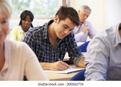 Student in class