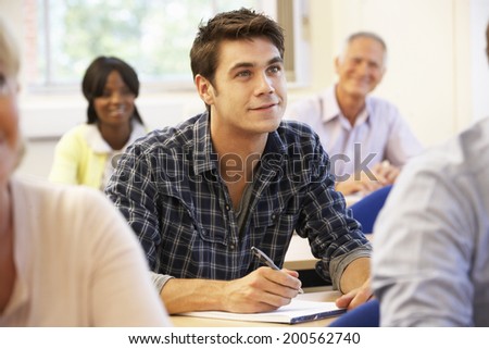 Student in class