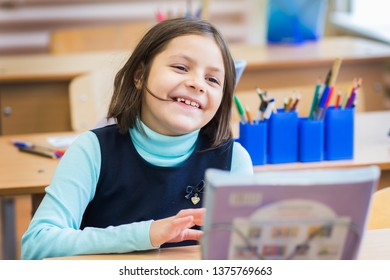 student in class at school
