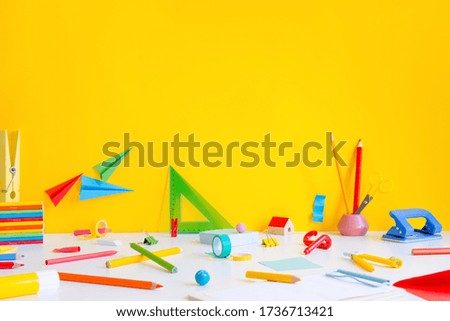 Similar – Image, Stock Photo Red gift box with party confetti. Celebration concept