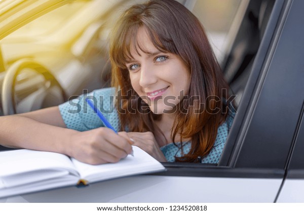 student driver passes the driving test. concept\
of safe driving.