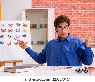 Student Entomologist Studying New Species Of Butterflies