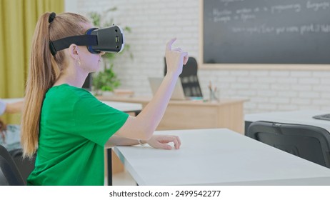 Student Exploring Virtual Reality in Educational Setting