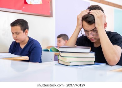 Student Feeling Frustrated Due To The Load Of Studying