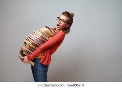 Student Girl Studying Hard