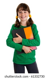 Student Holding Book Isolated On White Background