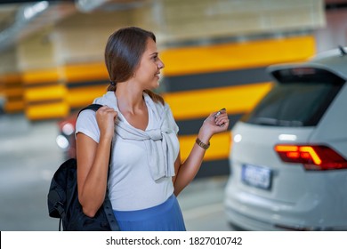 Student Leaving Car In Underground Parking Lot