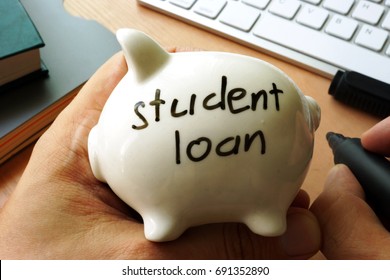 Student Loan Written On A Piggy Bank.