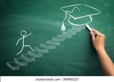
Student Making Steps To His Graduation 