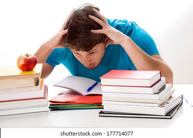 A Student Overwhelmed With The Amount Of Work For College