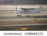 Student Pilot Is Practicing Landings In A Fixed Wing Cessna 172 At Santa Monica Airport, California