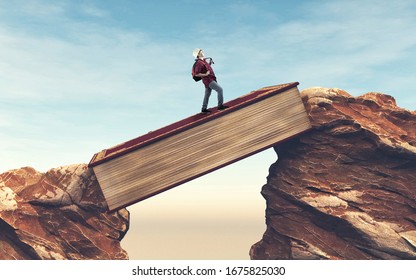 Student Running Over Gap Between Mountains Stock Photo (Edit Now Student Running Over Gap Between Mountains Stock Photo (Edit Now