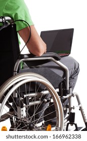 Student Sitting On A Wheelchair With Laptop