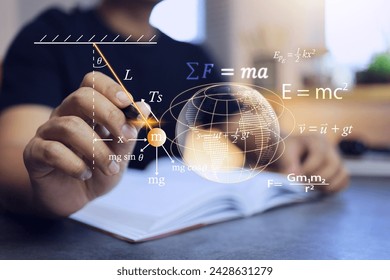 Student is studying the theory of gravity and mass affecting rope tension and simple harmonic motion