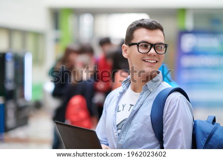 student using modern technology in school
