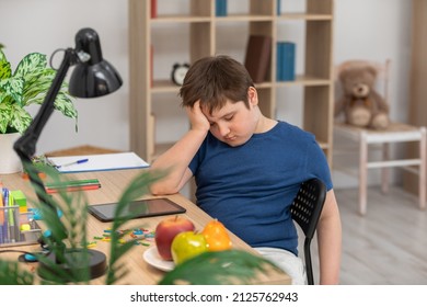 The Student Will Fall Asleep At Home At Their Desk While Solving School Assignments.