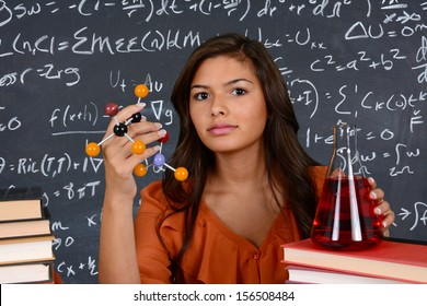 Student Working In A Science Lab At School