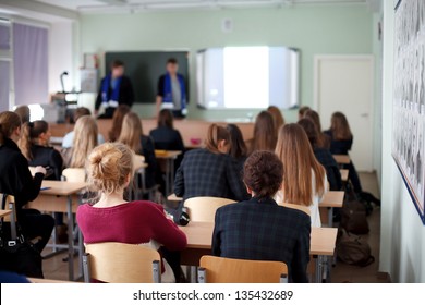 Students in class - Shutterstock ID 135432689